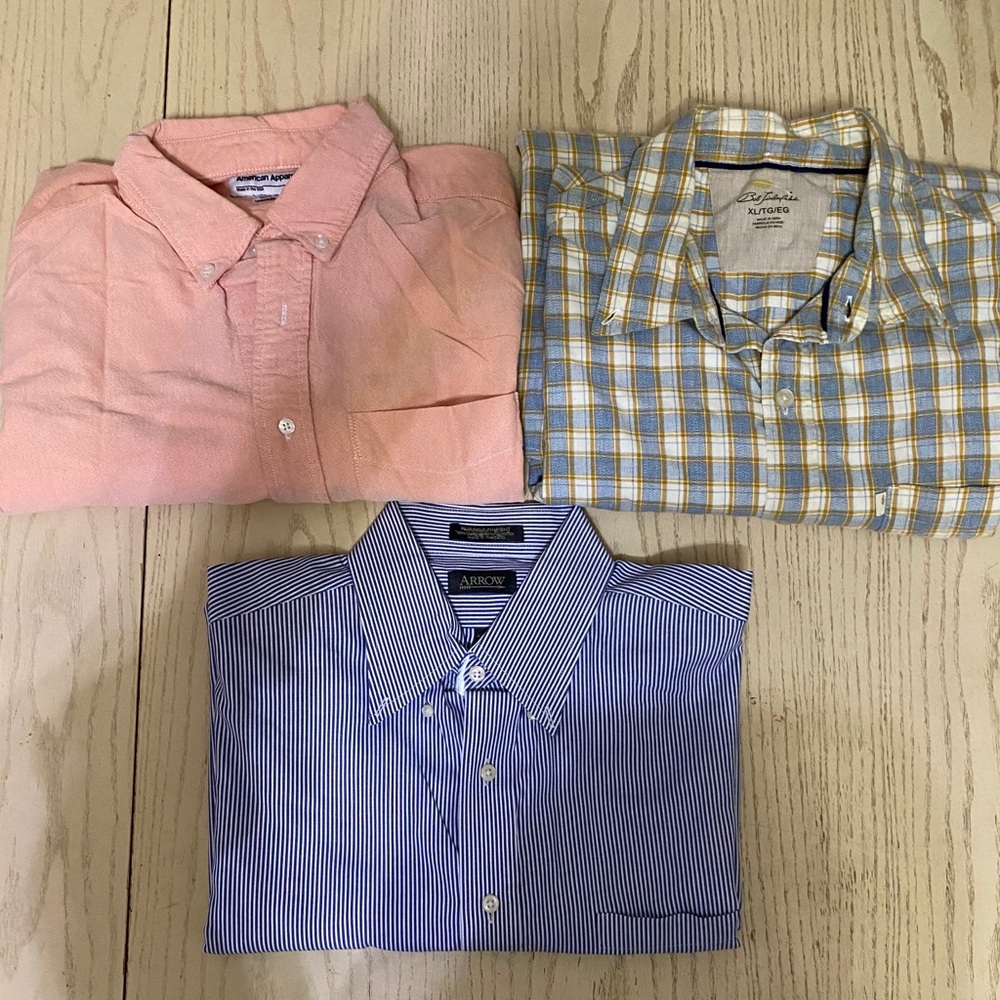 3 men’s XL button down shirts (Pre owned)